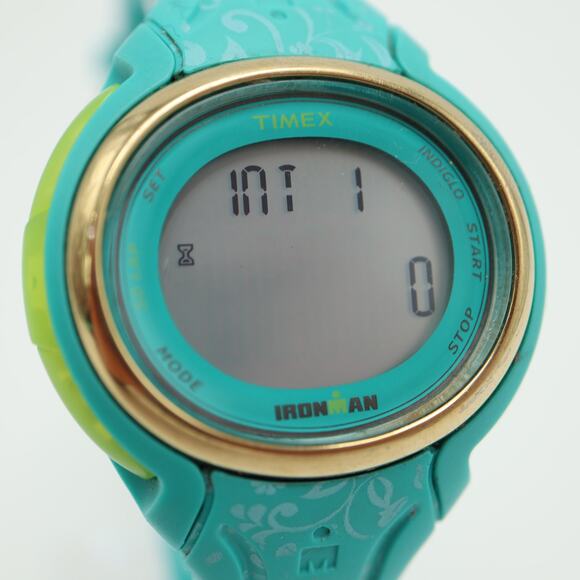 Timex Ironman 30 Years Womens Digital Watch Blue Green NO INDIGLO w New Battery - Picture 7 of 16